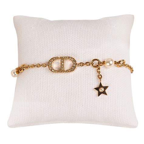 dior gold bracelet with pearl|christian Dior studded friendship bracelet.